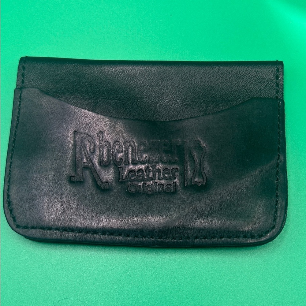Black Custom Made Leather Card Wallets Set/3 - Picture 9 of 13